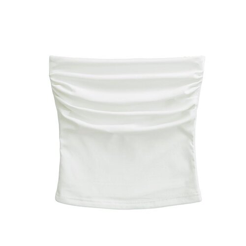 Backless waist-cinching pure desire style spicy girl design strapless top sexy summer pleated Insta-dopamine outerwear slimming
