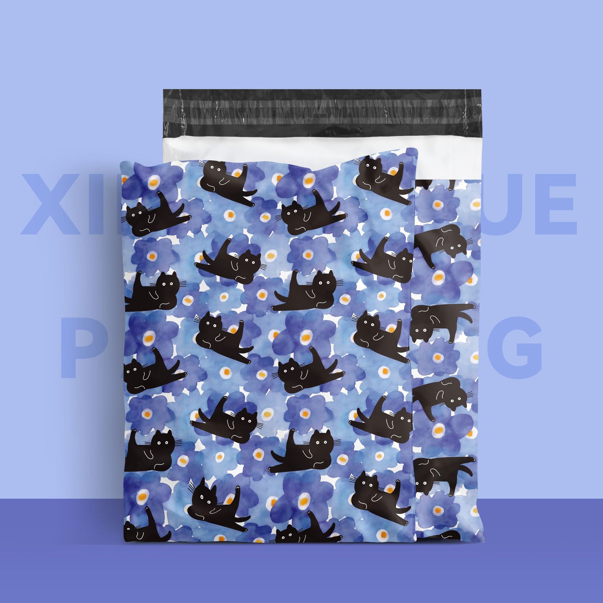Bolsa de mensajería de garra de gato, bolsa de embalaje de logística, bolsa de destrucción de impresión de dibujos animados lindo, bolsa de mensajería de color image 9