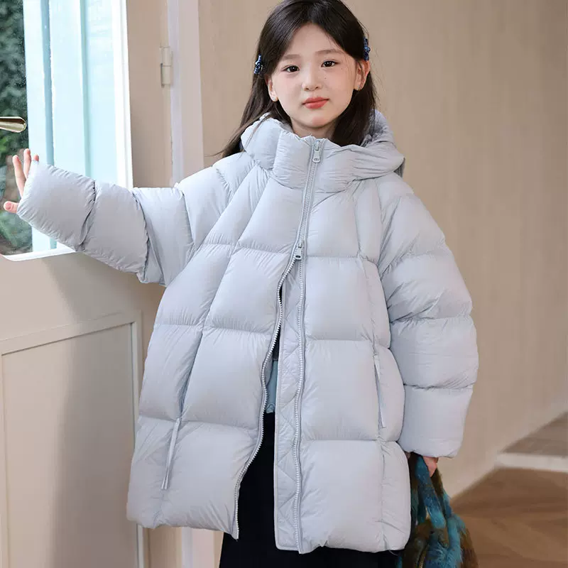 宇光儿童羽绒服冬季新款洋气外套女童冬装加厚90白鸭绒泡芙面包服