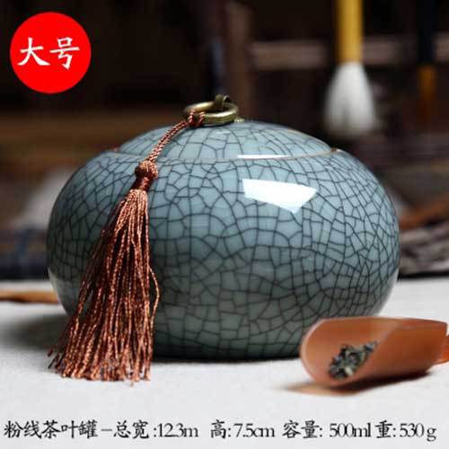 Longquan Celadon Tea pot Large Storage tanks manual ceramics tea set Portable Pu'er tea Canister Large Gifts