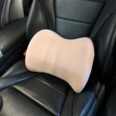 Headrest: backrest cushion, waist support pillow - car-accessories-single-pink-comfortable-memory-foam-lumbar-support-pillow