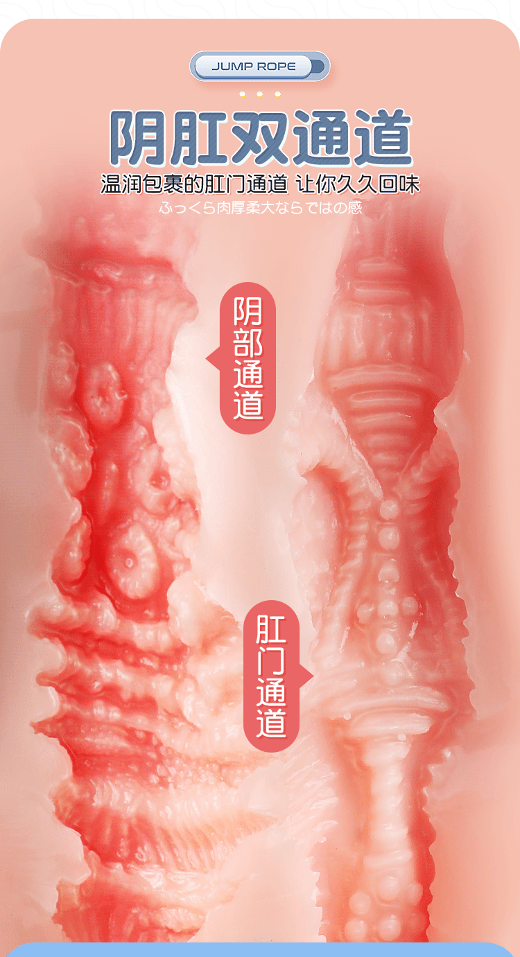 Jiuai Miaomiao Half-Body TPE Male Masturbator with Insertable Textured Channel — detail image 16