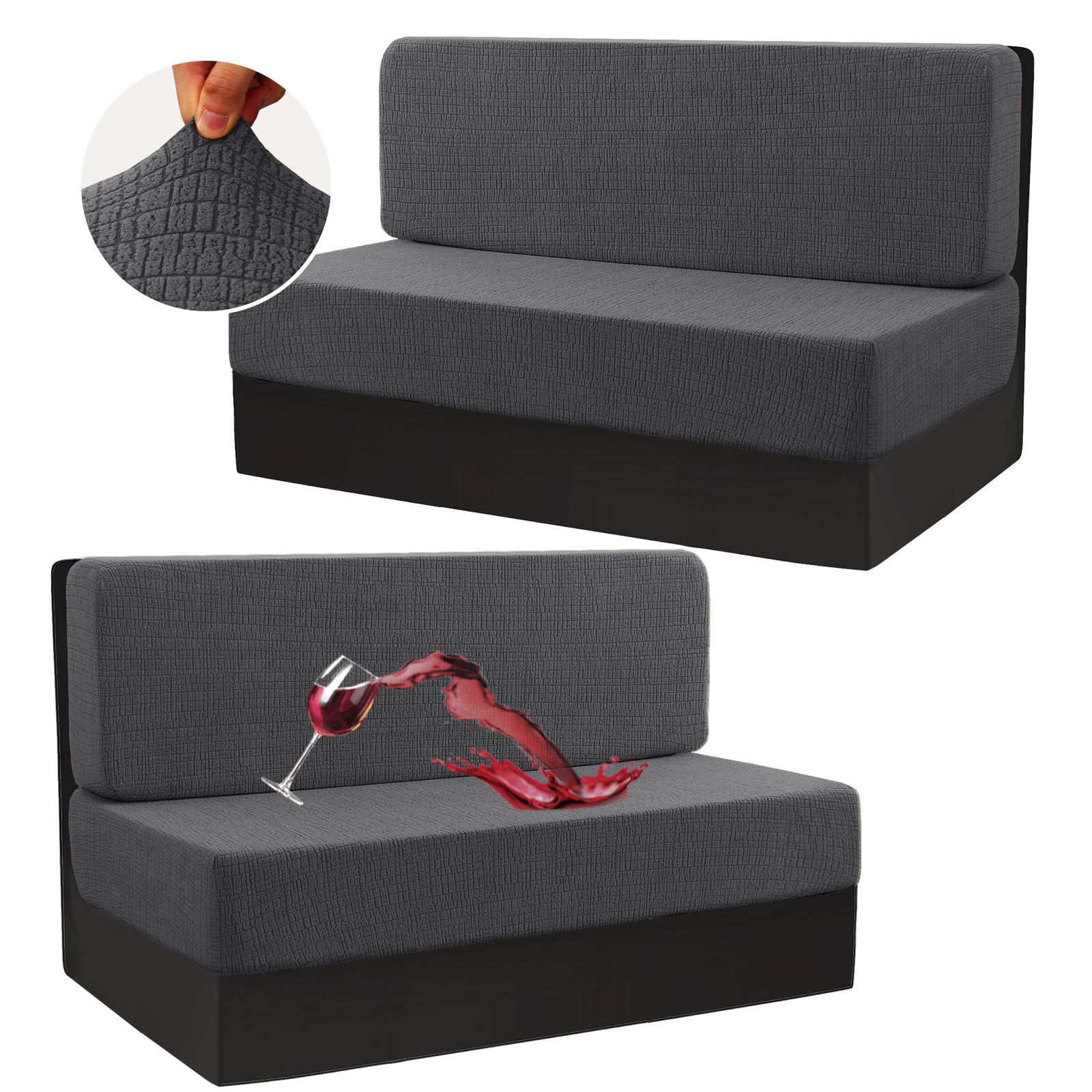 Solid color corn kernel waterproof caravan cover car seat card holder dustproof cushion cover elastic seat cover set