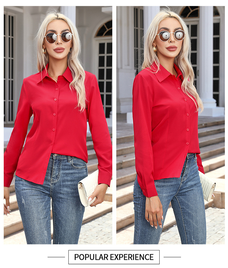 Women's Blouse Long Sleeve Blouses Casual Streetwear Solid Color display picture 2