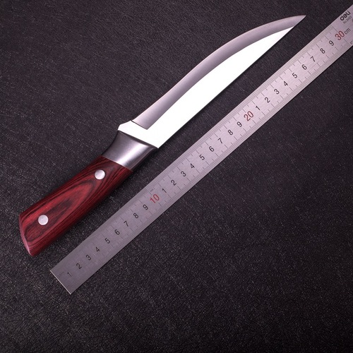 木柄德国厨师主厨刀分割刀带皮套家用切肉刀肉联厂多用刀 剔骨刀