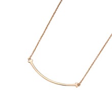 高品质不褪色钛钢材质玫瑰金项链女人轻奢小众高级感笑脸项链吊坠