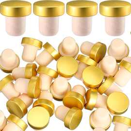 现货高分子塞玻璃瓶口塞葡萄酒瓶密封电化铝塞金属T型塞橡胶