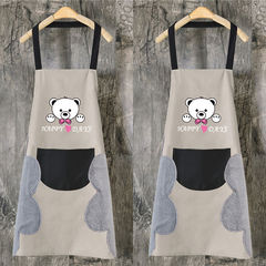 Wholesale Apron Logo Printed Gift Cute Women's Workwear Home Kitchen Waterproof Oil-Proof Washable Hand Towel Apron