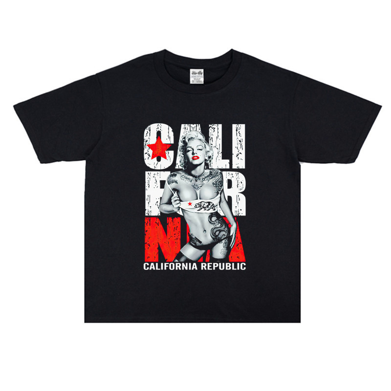 Marilyn Monroe Marilyn Monroe Printed T-shirt Loose Round Neck Short Sleeve Cotton Unisex All-Match