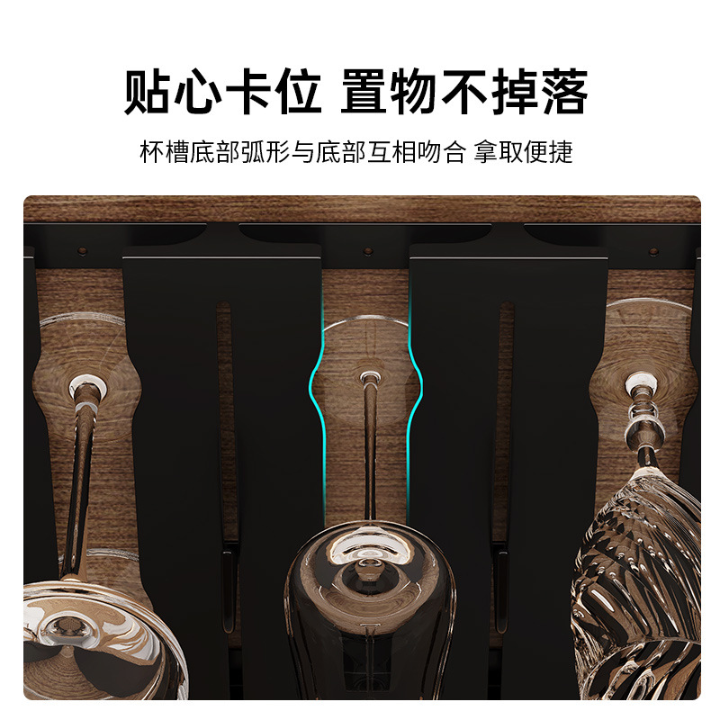 Stainless steel wine glass rack upside down goblet storage drain rack home light luxury ornaments kitchen hanging gun ash