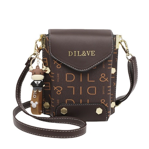 HONG KONG DILVE Brand New Small Square Crossbody Printable Shoulder Casual Fashion Mini Phone Bag Women's Bag