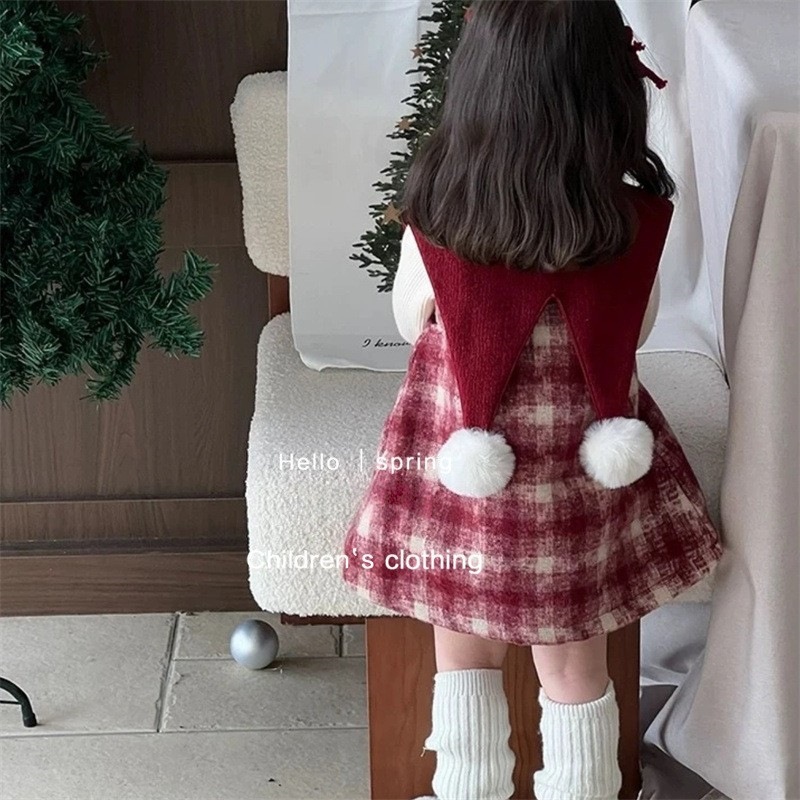 Vestido de niña, ropa de otoño e invierno, vestido de princesa de fragancia pequeña para niños, traje de año nuevo, vestido de bebé femenino de un año, invierno