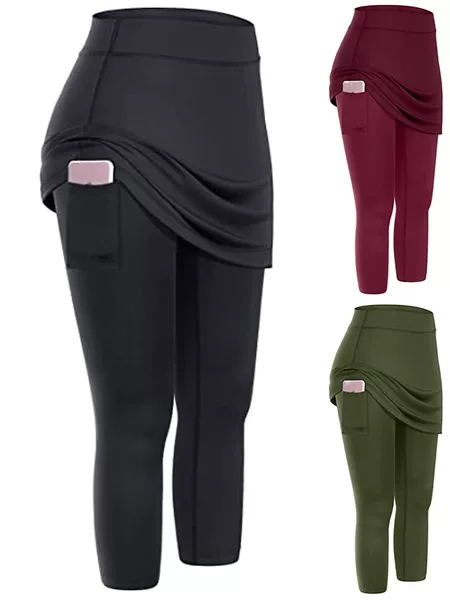 European and American Popular Spring & Fall Outer Wear Fake Two-Piece Women's Casual Pocket Sports Fitness Running Yoga Tennis Skirt Short Skirt