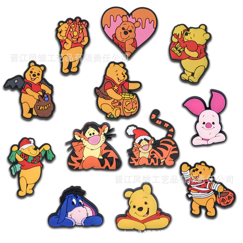 New Winnie the Pooh and Tiger Shoe Charms DIY Animal Shoe Decorations Pvc Shoe Decoration Clips New Winnie the Pooh and Tiger Shoe Charms DIY Animal Shoe Decorations Pvc Shoe Decoration Clips