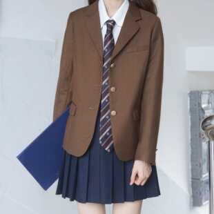 Brown small suit original Japanese school-style jk sailor suit jacket women's three-button suit jacket uniform