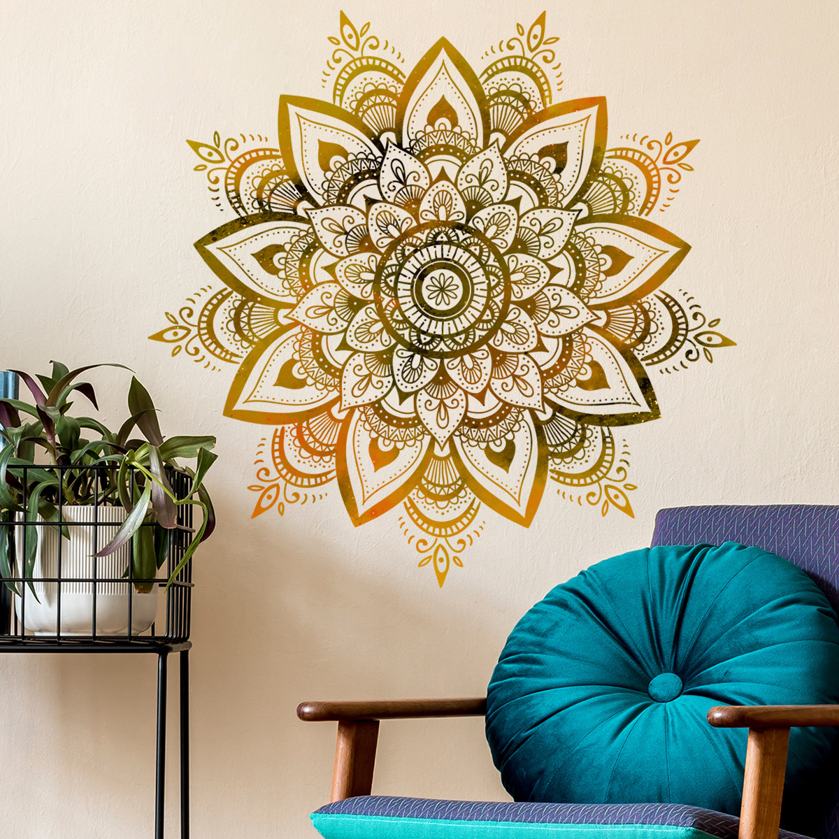 MS4227-ZC Large Mandala Flower Wall Stickers Living Room Bedroom Wholesale Self-adhesive Wall Stickers Decorative Wall Stickers