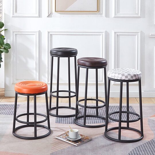 Light Luxury Bar Chair Cafe High Stool Bar Stool Mobile Phone Store Front Desk KTV High Stool Game Hall Stool Batch