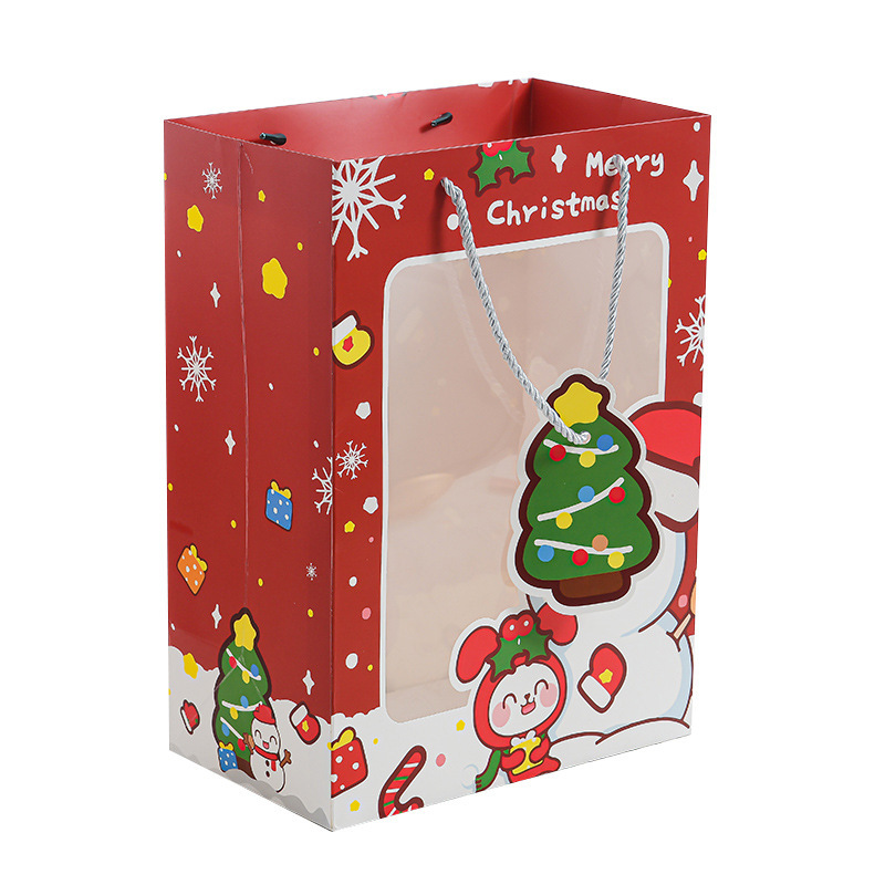 クリスマスギフトバッグウィンドウクリスマスウィンドウバッグギフトギフトポータブル紙袋クリスマスイブアップル包装袋|undefined