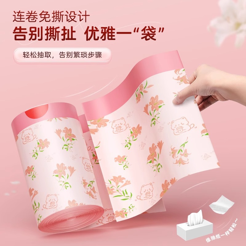 Cartoon handheld automatic plastic garbage bag for home use