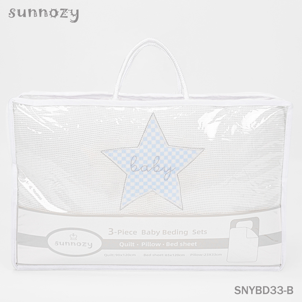 Nuevo bebé colcha de cama de tres piezas, almohada de sábanas de algodón suave recién nacido, set de ropa de cama bebé