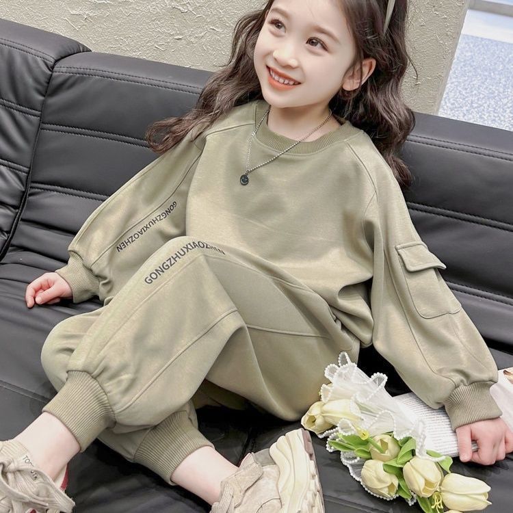 【华棉复合】女童套装儿童2025洋气宝宝春秋休闲运动卫衣时髦两件