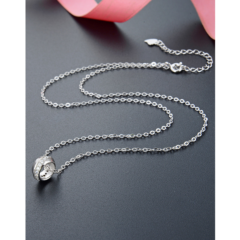 Estilo coreano creativo ZIRCON clavícula cadena colgante s925 plata esterlina diamante-incrustado nicho diseño anillo Collar para mujeres