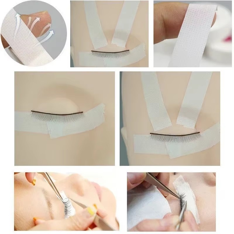 Venta al por mayor Injerto de pestañas cinta japonesa plantación de aislamiento de pestañas tela no tejida con agujeros cinta transpirable cinta de pestañas