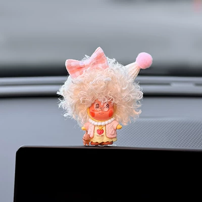 Car ornaments Car Dashboard Decoration Screen - afro-and-whiteheads-together