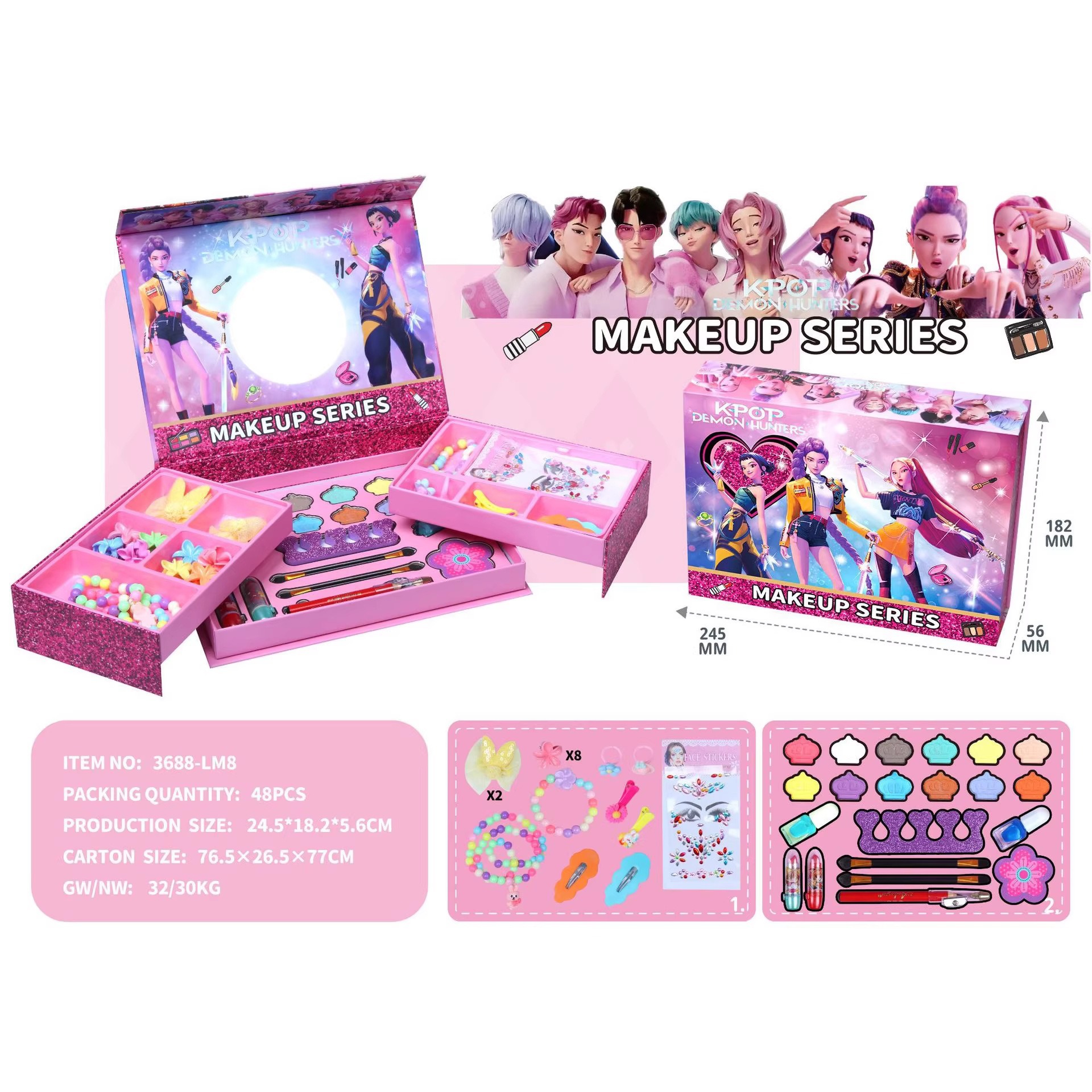 Set Portátil de Maquillaje de Juguete de Plástico, Portátil, para Juegos de Rol