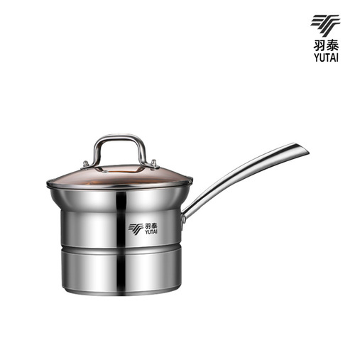 304 stainless steel small milk pot baby food pot instant noodle pot induction cooktop gas stove universal double-layer multifunctional pot