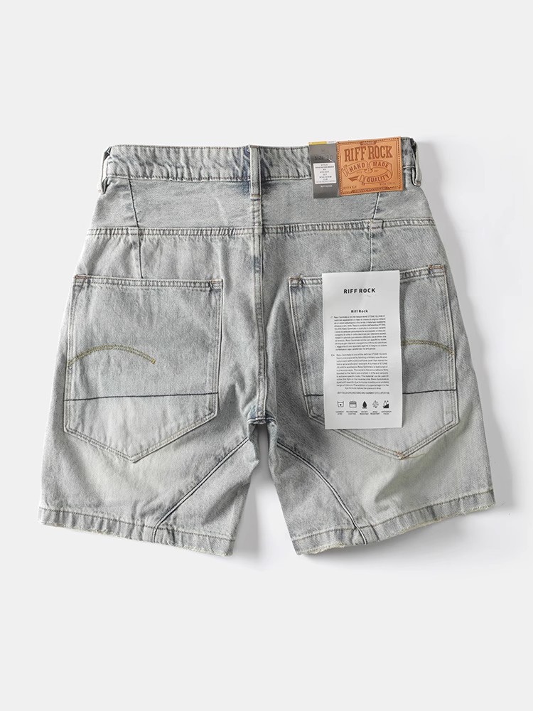 Men's Clothing Men's Mid-Length Distressed Ripped Denim Shorts Summer Retro Washed Muddy Casual Loose Trendy_mkmklike.com