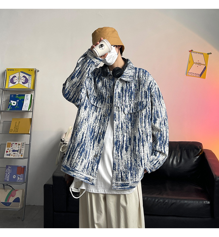 Fried Street Denim Coat Men's Spring Brand ins Hip Hop Jacket Autumn Fashion Raspy and Handsome High Grade Sense Top_voghion.com