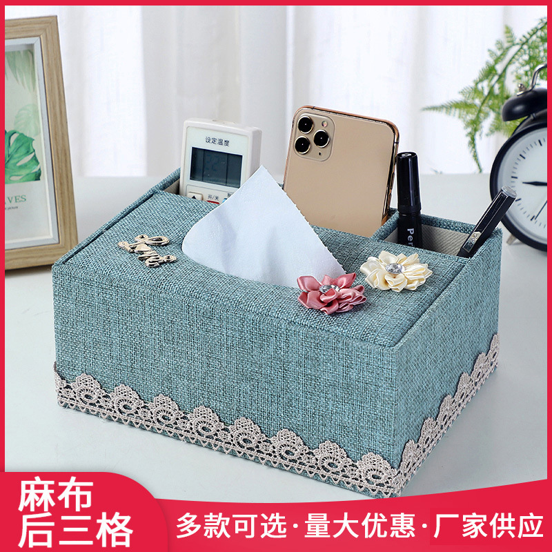 创意简约细麻纸巾盒汽车纸巾盒子定制车载抽纸盒批发定制加LOGO|ms