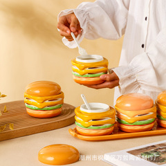 軽くて豪華なアイデアの陶磁器のハンバーガーの調味料の缶は高温に耐えます。