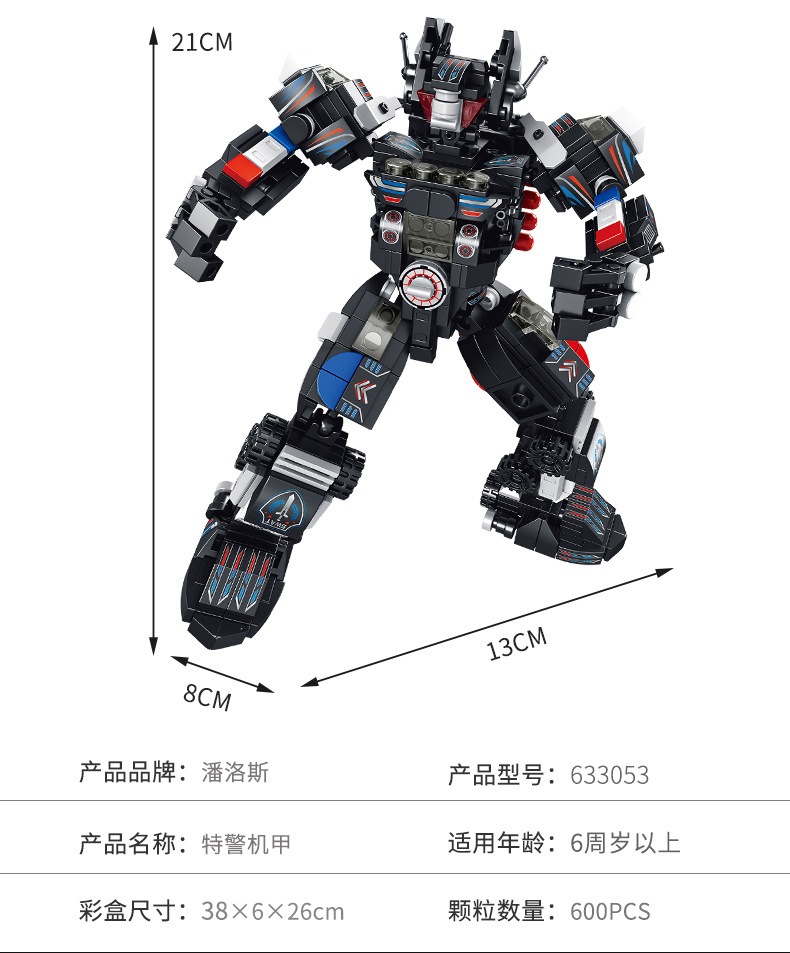 潘洛斯积木变形兼容乐高小积木消防车儿童益智拼装男孩玩具礼物详情144