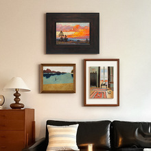 客厅沙发背景墙装饰画法式中古风2025新款餐厅墙壁画艺术组合挂画