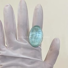 时髦新款小众设计珠光内釉轻奢夸张椭圆形透明树脂戒指欧美风指环