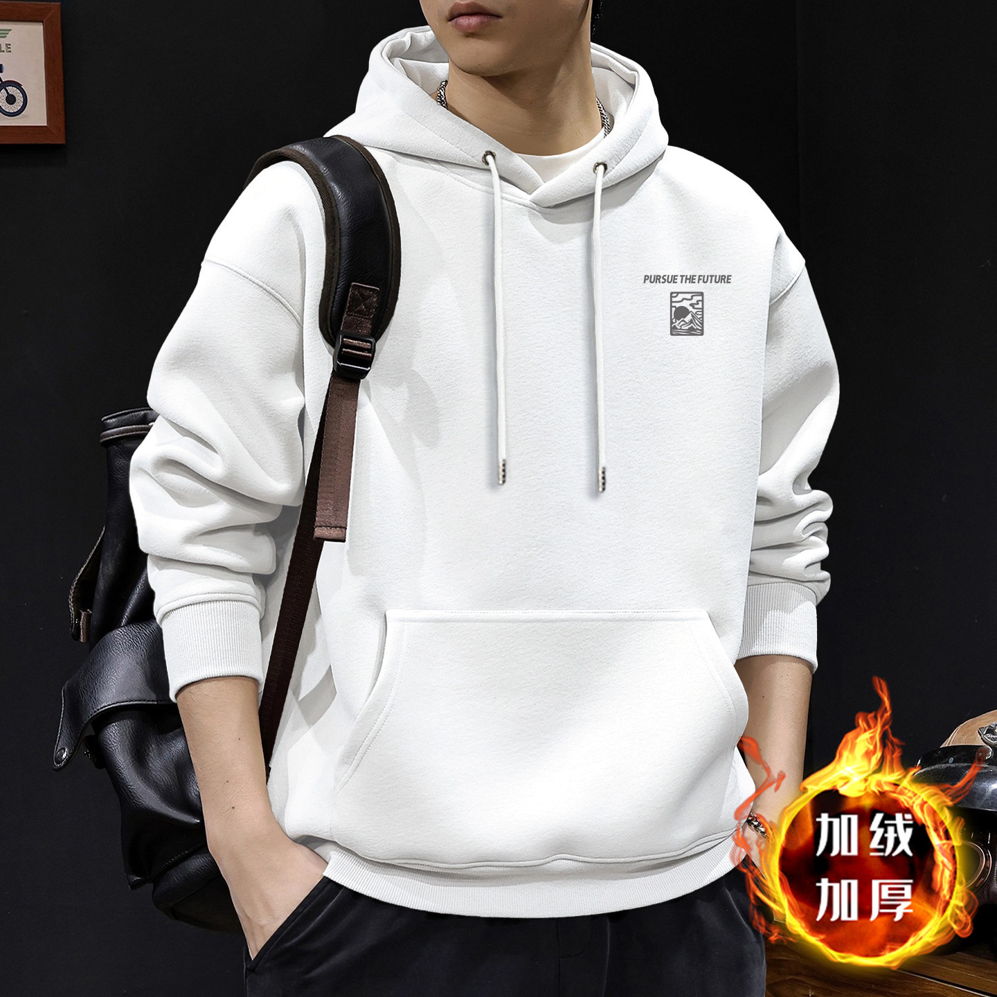 Japón suelto encapuchado otoño y invierno chaqueta de hombre nuevo chaqueta de letras retro hombre chaqueta de marca de moda pesada