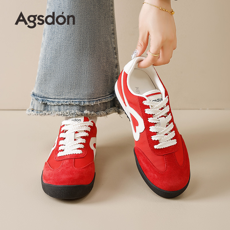 Augustion zapatos de entrenamiento alemanes rojos para mujer 2025 nuevo estilo verano plataforma ballet Forrest zapatos zapatos deportivos casuales