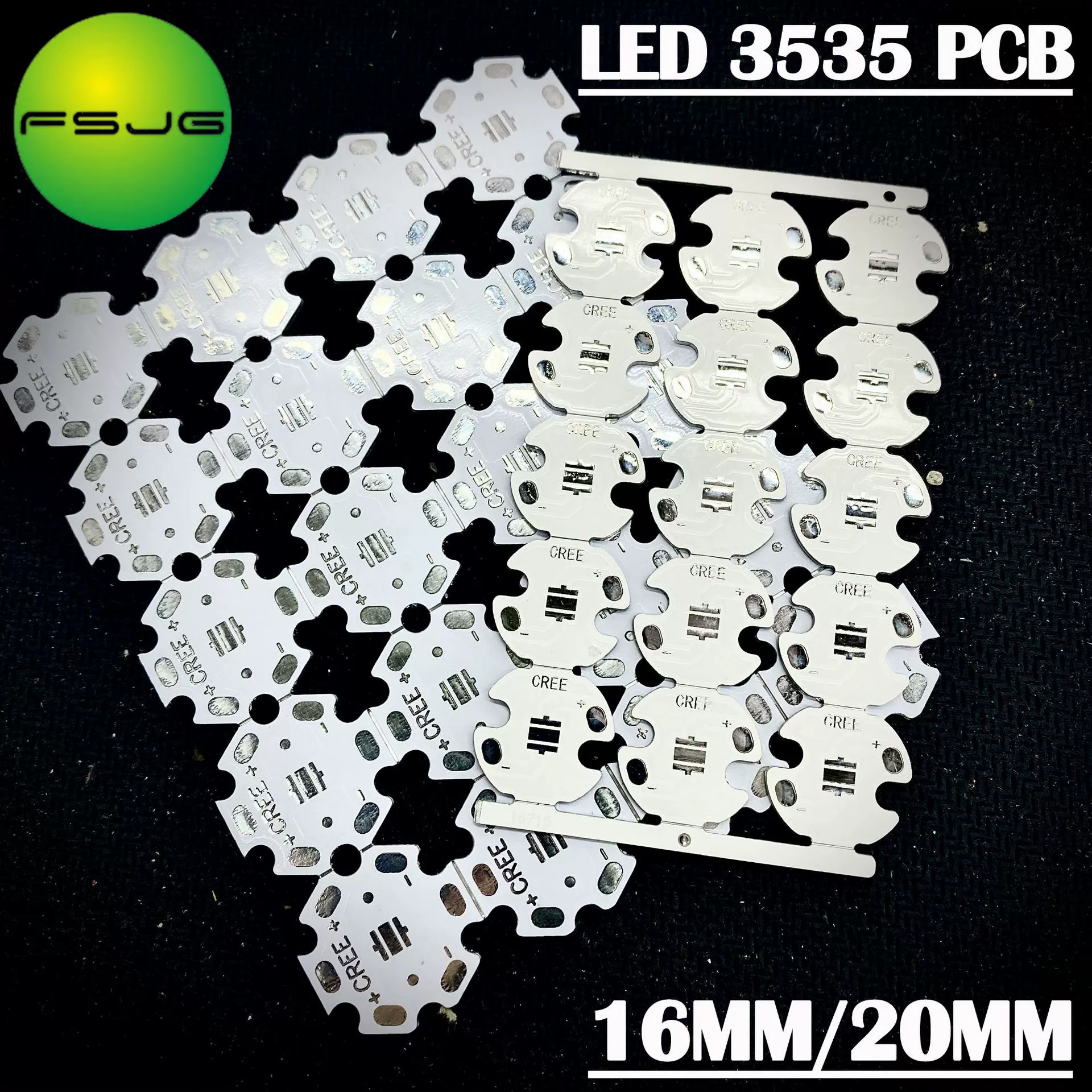 Шестиугольная алюминиевая подложка PCB16mm20mm Kerui Cree Сливовая плата XPE Kerui 3535 ребро охлаждения печатной платы