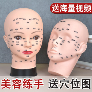 Beauty Salon Practice Technique Dummy Head Model Facial Cleansing Acupoint Massage Model Head Beauty Doll Bald Female