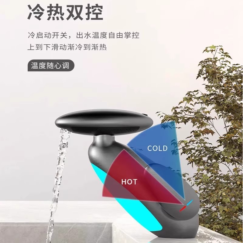 Baño lavabo grifo frío y caliente doble uso pingüino gabinete de baño de dibujo lavabo mesa de lavabo antifalentador boca