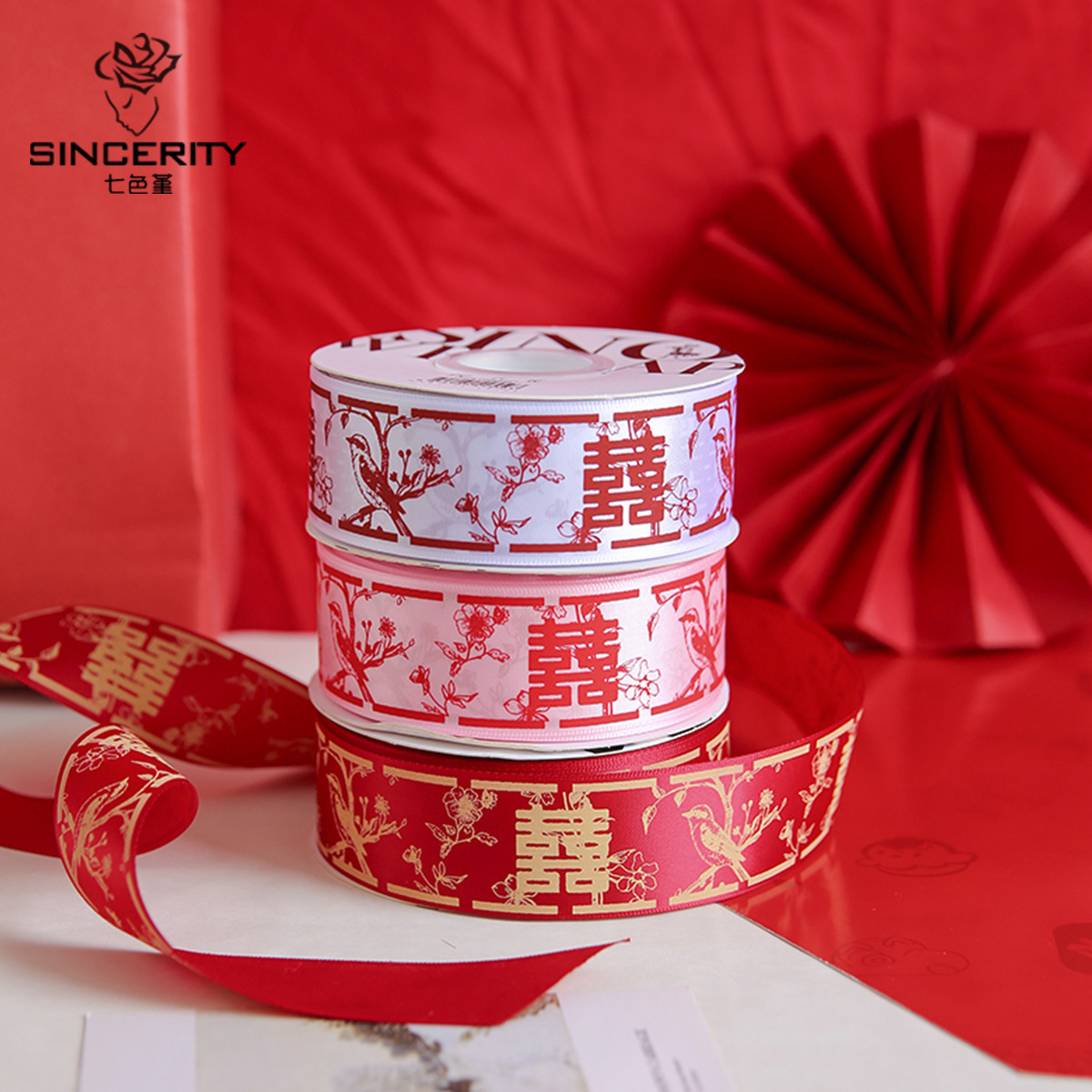 Siete colores cordier doble ala envasado cinta cinta artículos festivos envasado flor florista cinta material floral