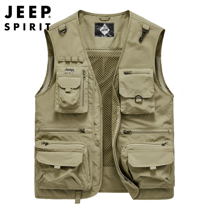 JEEP SPIRIT vest fishing suit men's vest multi-pocket sleeveless waistcoat 0163 JEEP SPIRIT vest fishing suit men's vest multi-pocket sleeveless waistcoat 0163