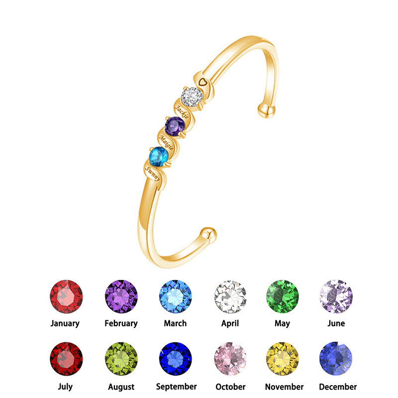 Amazon Cross-Border New December Birthstone Bracelet European and American Fashion Women's DIY Name Custom Bracelet Amazon Cross-Border New December Birthstone Bracelet European and American Fashion Women's DIY Name Custom Bracelet