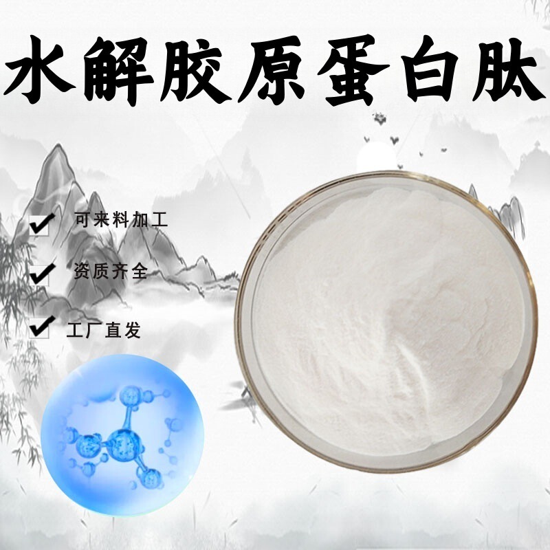 Hydrolyzed Collagen Peptide 98% Water-Soluble Powder Food-Grade Raw Material Protein Extract Powder in Stock with Free Shipping