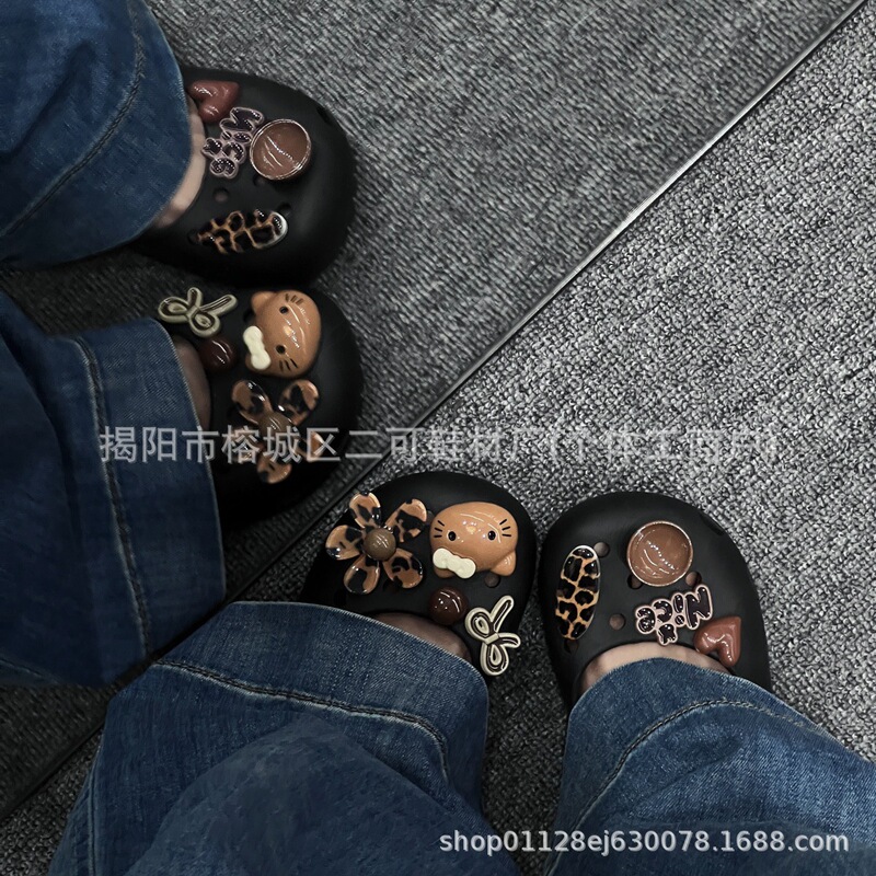 Ins Korean-Style Ballet Kt Cat Leopard Print Versatile Shoe Buckle Accessories Suitable for Crocs and Ballet Shoes DIY Detachable Buckle Ins Korean-Style Ballet Kt Cat Leopard Print Versatile Shoe Buckle Accessories Suitable for Crocs and Ballet Shoes DIY Detachable Buckle