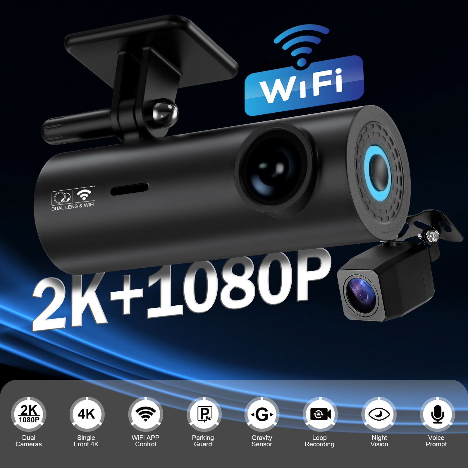 4K Car dvr dashcam dual recording lipstick machine HD night vision driving recorder