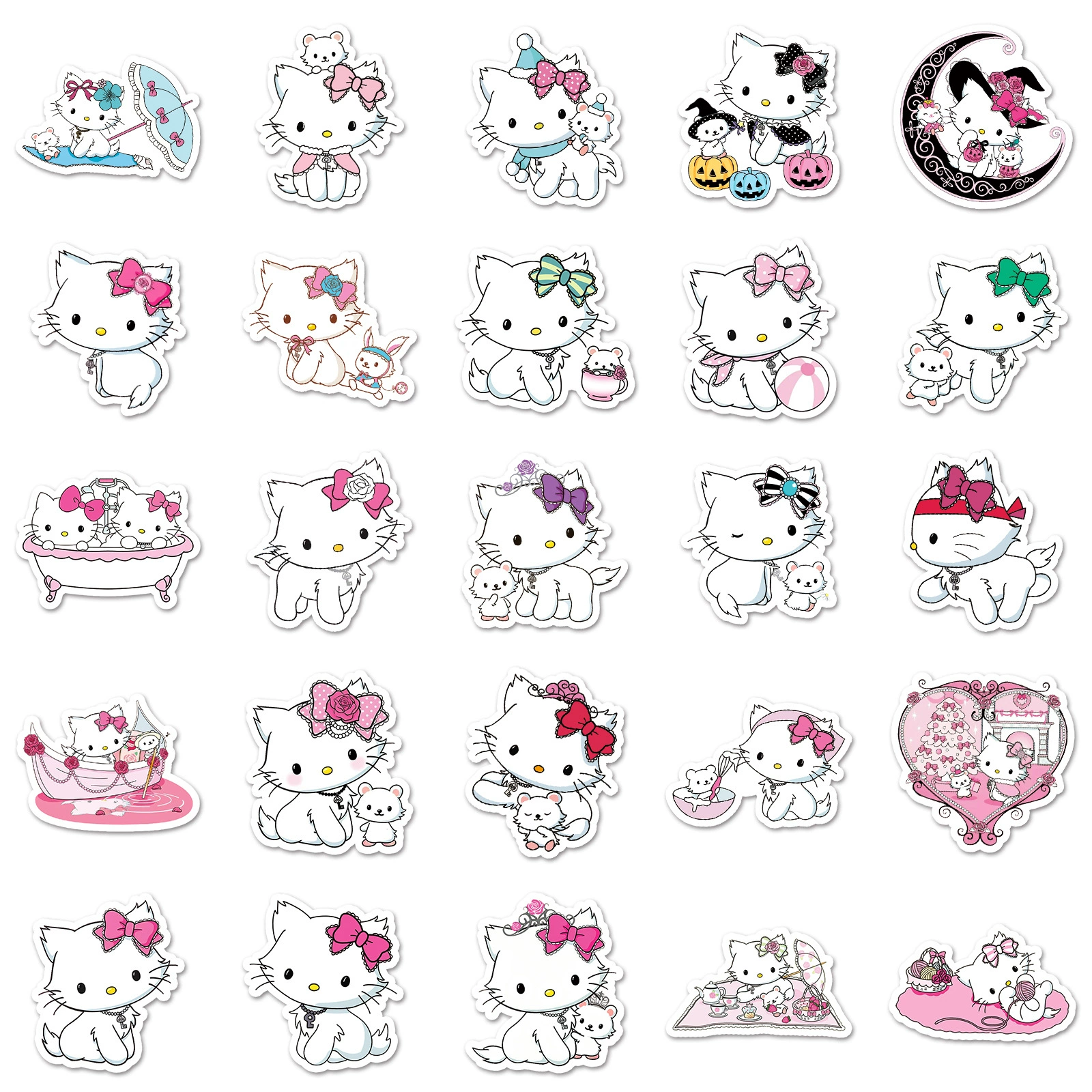 50 штук стикеров Sanrio Charmmy Kitty, милый справочник, чехол для мобильного телефона, канцелярские товары, набор для DIY стикеров оптом