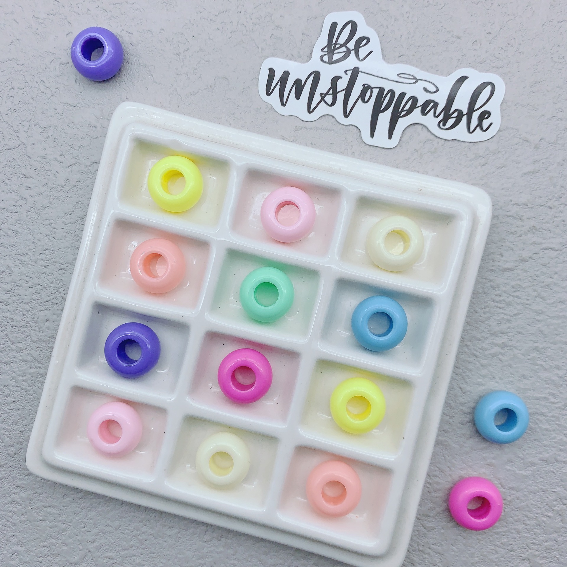 Eight-Color Polygon Wheel Beads DIY Bag Chain Phone Chain Elastic Hair Accessory Loose Beads Accessories Jewelry Beads